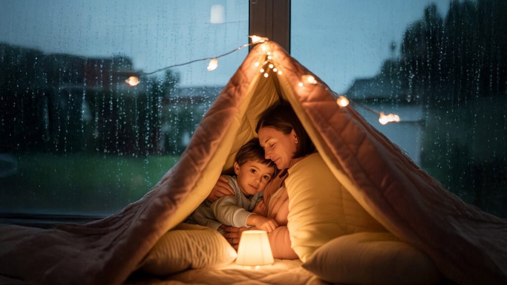 Supporting storm anxiety in children with calm connection and a simple storm plan at home.
